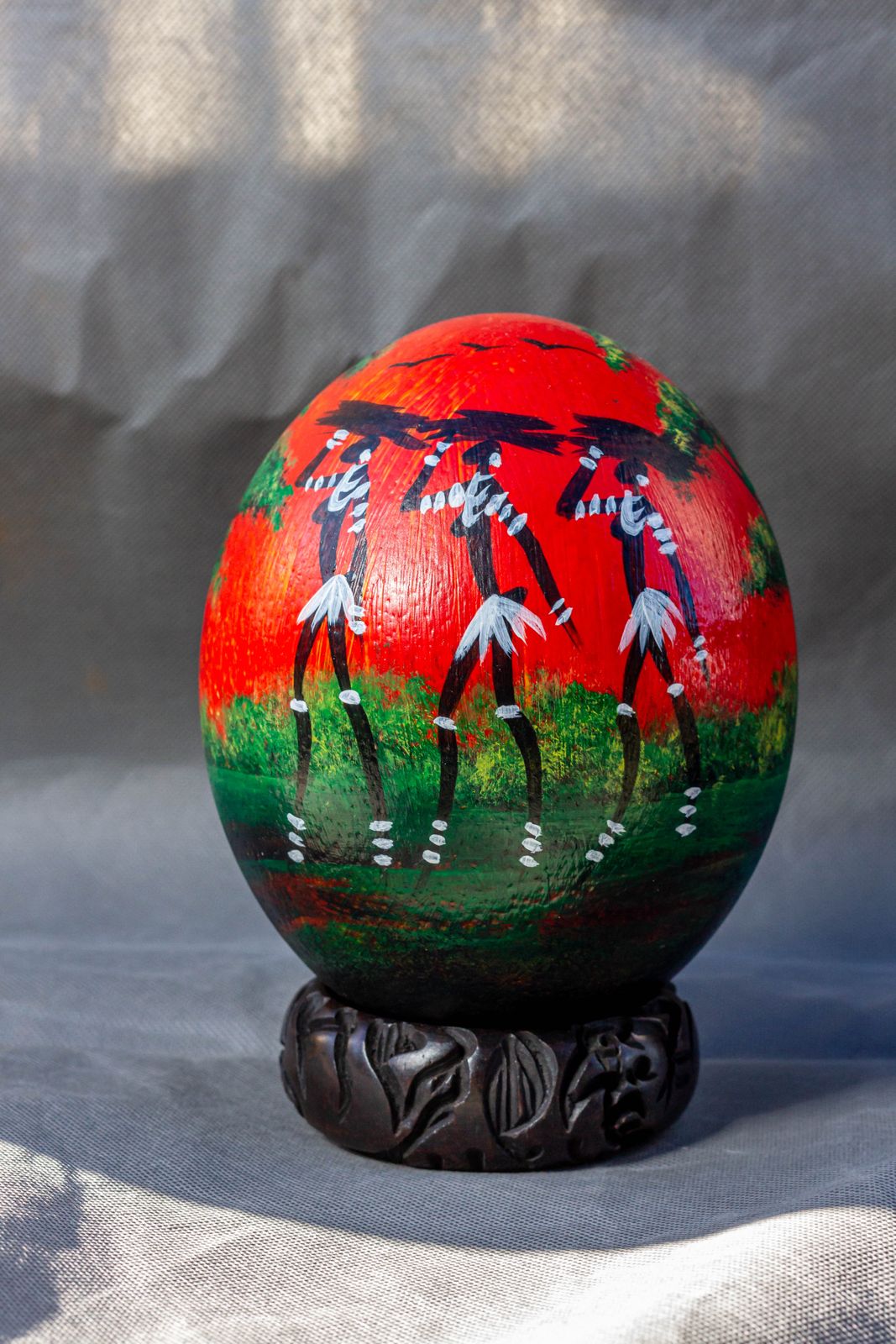 Hand-painted decorative ostrich eggs